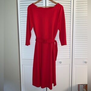Ann Taylor Factory knit dress 3/4 sleeve with matching belt Large NWOT